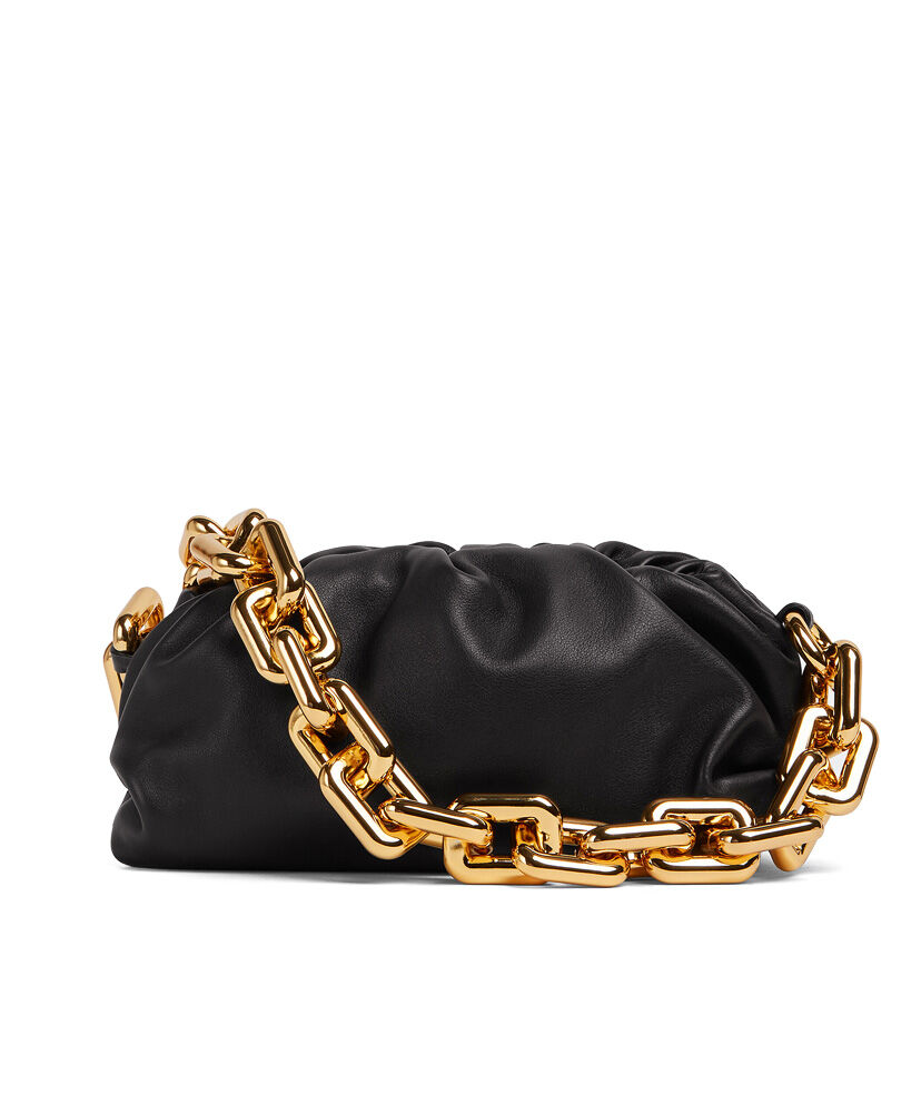 Bottega Veneta Teen Chain Pouch Leather Clutch Black